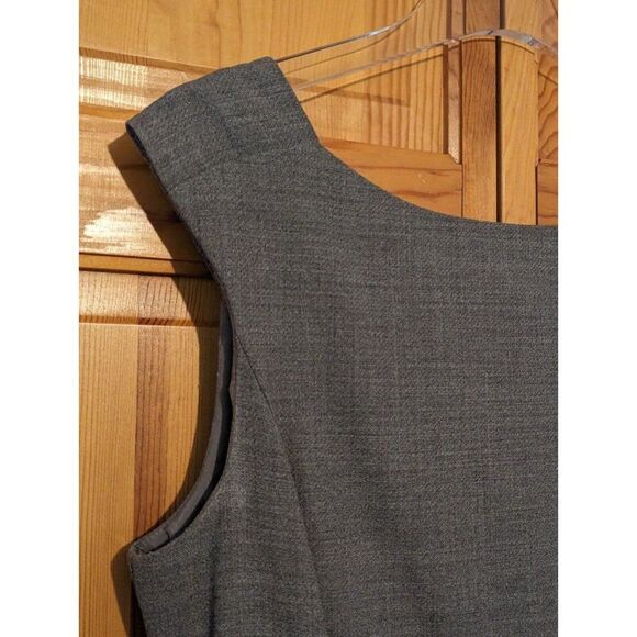 Magaschoni US 6 Sleeveless Fitted Wool Sheath Career Dress Gray - Picture 6 of 14